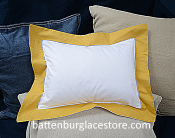 Baby pillow sham. White with Honey Gold color.12x16" pillow